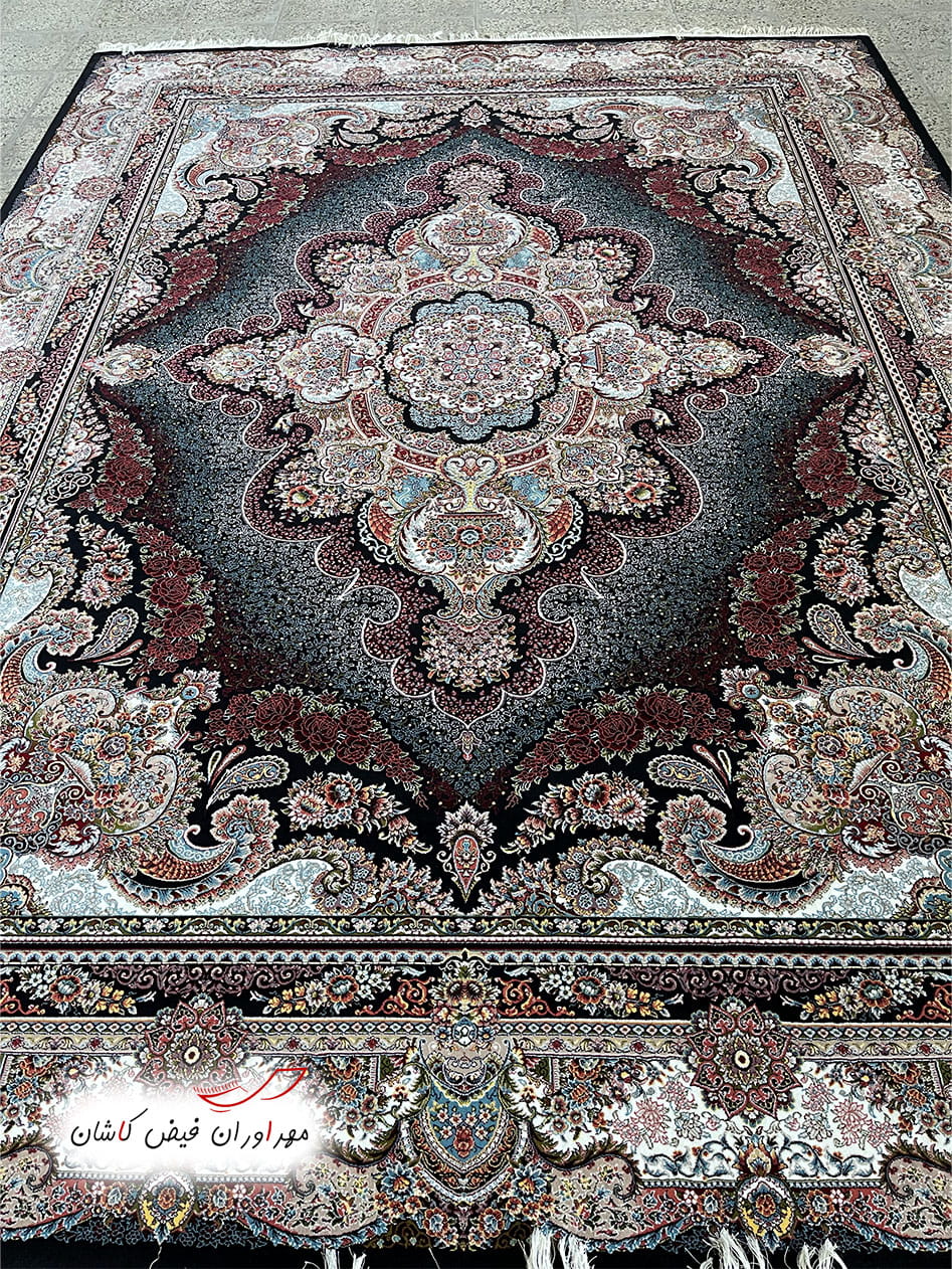 فرش 700 شانه ستاره سرمه‌ای با نخ اکریلیک (3)