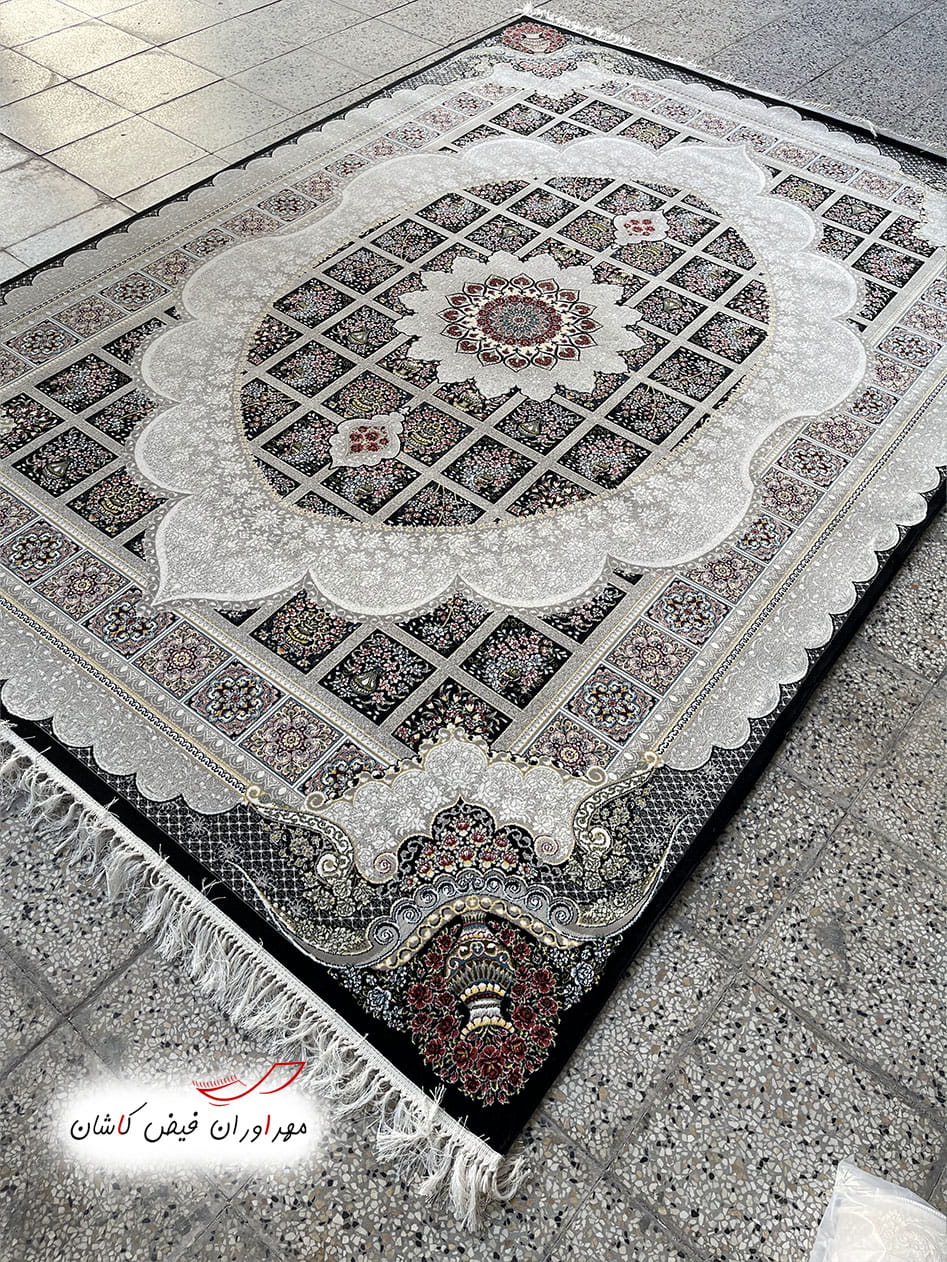 فرش 700 شانه مانلی سرمه‌ای با نخ اکریلیک (1)