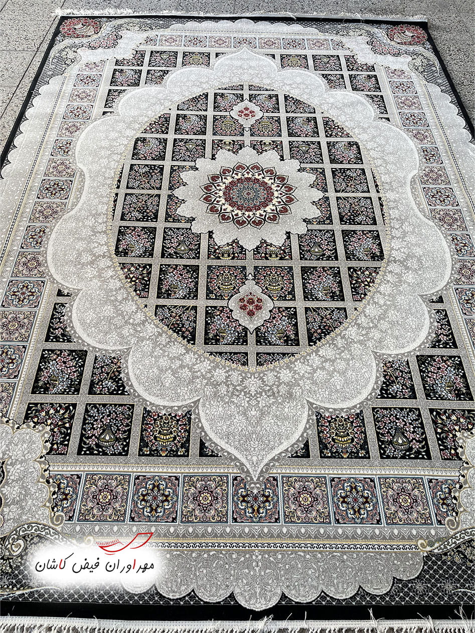 فرش 700 شانه مانلی سرمه‌ای با نخ اکریلیک (3)