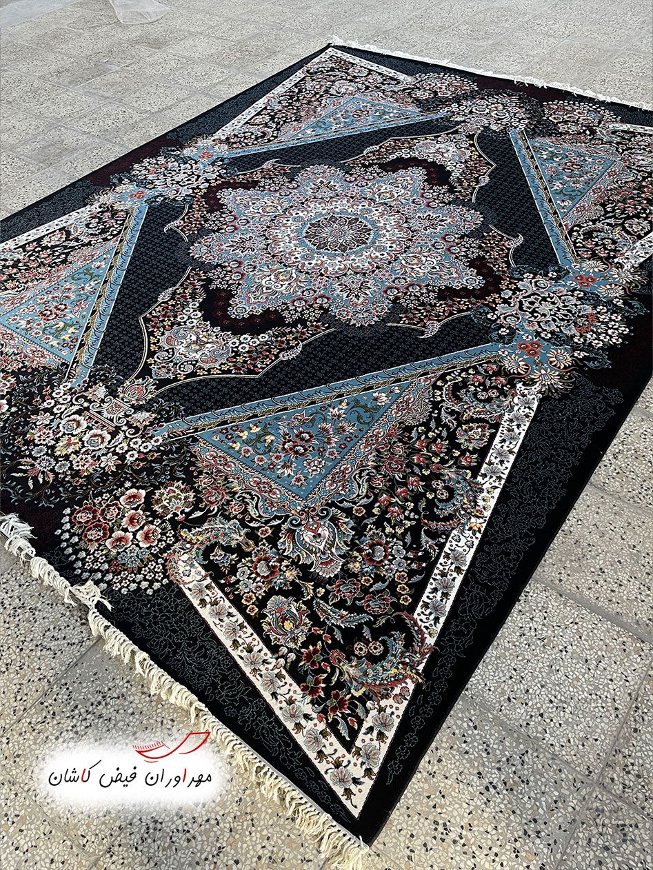 فرش 700 شانه هلن سرمه‌ای با نخ اکریلیک (1)